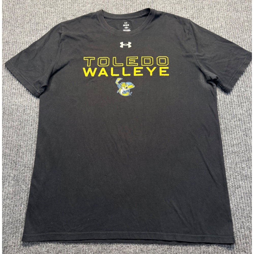 Under Armour Toledo Walleye Hockey Graphic T-Shirt Mens Large Black Short Sleeve